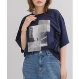 BLU0 | 箔プリントビッグTシャツ | RETRO GIRL