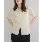 WHT2 | 配色５分袖カーディガン | RETRO GIRL
