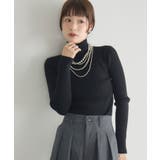 BLK1 | 【WEB限定カラー追加】リブハイネックニット | RETRO GIRL