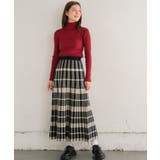 チェックニットフレアSK 【レトロガール】ニットプリーツスカート ロングスカート | RETRO GIRL | 詳細画像10 