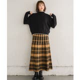 チェックニットフレアSK 【レトロガール】ニットプリーツスカート ロングスカート | RETRO GIRL | 詳細画像3 