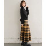 チェックニットフレアSK 【レトロガール】ニットプリーツスカート ロングスカート | RETRO GIRL | 詳細画像4 