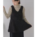 BLK1 | ボアペプラムベスト | RETRO GIRL