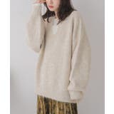 P/WHT | キーネック起毛ニット | RETRO GIRL