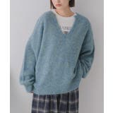 BLU0 | キーネック起毛ニット | RETRO GIRL