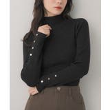 BLK1 | 【WEB限定カラー追加】スパンコールリブハイネックNT | RETRO GIRL