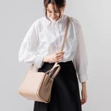 ベージュ | PU(合成皮革) 高見え ショルダーベルト付き キューブバッグ | MURA