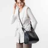 ブラック | PU(合成皮革) 高見え ショルダーベルト付き キューブバッグ | MURA