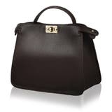 ダークブラウン | PU(合成皮革) 2WAY ショルダーベルト付き ハンドバッグ | MURA