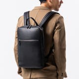 ブラック | 薄マチ ダブルジッパー シュリンクレザー スマート コンパクトビジネスリュック | MURA