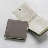 グレー×ホワイト | 二つ折り財布 イタリアンレザー プレゼント | MURA