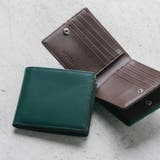 グリーン×ブラウン | 二つ折り財布 イタリアンレザー プレゼント | MURA