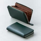 グリーン | コードバン調/カーボンレザー スキミング防止 コンパクト 小さめ 長財布 | MURA