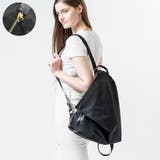 ブラック×ゴールド | 撥水ナイロン 本革ファスナー 軽量 オトナの三角リュック | MURA