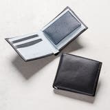 ブラック/スカイブルー/ネイビー | 牛革 ツートンカラー 隠しポケット付 スリム 二つ折り財布 | MURA