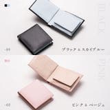 牛革 ツートンカラー 隠しポケット付 スリム 二つ折り財布 | MURA | 詳細画像3