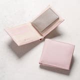 ピンク/ベージュ/グレー | 牛革 ツートンカラー 隠しポケット付 スリム 二つ折り財布 | MURA