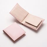ピンク/ベージュ | 牛革 ツートンカラー 隠しポケット付 スリム 二つ折り財布 | MURA