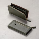 グリーン | 牛革 シュリンクレザー スキミング防止 YKK L字ファスナー長財布 | MURA