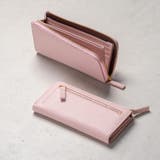 ピンク | 牛革 シュリンクレザー スキミング防止 YKK L字ファスナー長財布 | MURA