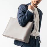 グレー | シュリンクレザー シンプル スマホポケット トートバッグ | MURA