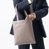 グレー | シュリンクレザー マグネットボタン式 薄マチ ミニトートバッグ | MURA