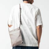 グレー | 牛革 マグネットボタン付 薄マチ 縦型 サコッシュ ショルダーバッグ | MURA