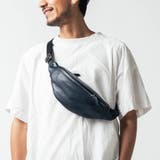 ネイビー | 牛革 レザー YKKファスナー ボディバッグ ウエストポーチ | MURA