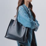 ネイビー | シュリンクレザー 本革 a4 大容量 トートバッグ | MURA