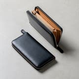 ブラック | MURA 牛革 スキミング防止機能付き YKKラウンドファスナー 長財布 | MURA