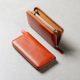 キャメル | MURA 牛革 スキミング防止機能付き YKKラウンドファスナー 長財布 | MURA