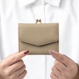 グレー | シュリンクレザー がま口 ボックス型コイン収納 三つ折り ミニ財布 プレゼント | MURA
