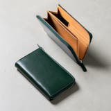 グリーン | イタリアンレザー スキミング防止 収納力 コンパクト 小さめ 長財布 | MURA