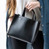 ブラック | PUレザー スクエア 高見え ミニ トートバッグ | MURA