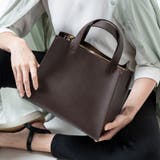 ダークブラウン | PUレザー スクエア 高見え ミニ トートバッグ | MURA