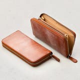 キャメル | ブライドルイタリアンレザー YKKラウンドファスナー スキミング防止 長財布 | MURA