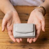 グレー | イタリア製シュリンクレザー スキミング防止機能付き ミニ財布 三つ折り財布 | MURA