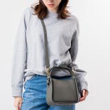 グレー | MURA シュリンクレザー ショルダーベルト付き コバ塗バッグ | MURA