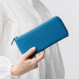 ブルー | イタリアンレザー 薄型 L字ファスナー スリム 長財布 | MURA
