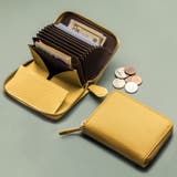 イエロー | イタリアンレザー スキミング防止 じゃばら式 ボックス型 コンパクト ミニ財布 | MURA