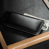 カーボンレザー / ブラック | 長財布 ラウンドファスナー プレゼント コードバン調 カーボン レザー | MURA