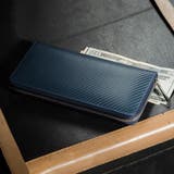 カーボンレザー / ネイビー | 長財布 ラウンドファスナー プレゼント コードバン調 カーボン レザー | MURA