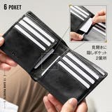 二つ折り財布 本革 ゴートレザー プレゼント 隠しポケット付 スリム お札入れ | MURA | 詳細画像12 