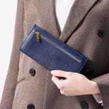 ブルーマリン | サフィアーノレザー スキミング防止機能付き 薄型 フラグメント 長財布 | MURA