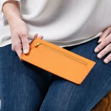 オレンジ | サフィアーノレザー スキミング防止機能付き 薄型 フラグメント 長財布 | MURA