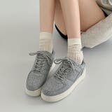 グレー/スウェット | 軽量厚底 ベーシック コートスニーカー 1483 | Shoes in Closet