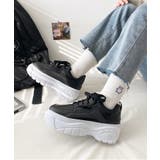 ブラック/ホワイト | 厚底 シンプル ボリュームスニーカー 1966/1488 | Shoes in Closet