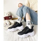 ブラック/ホワイト | 厚底 ボリュームソール ダッドスニーカー 1497 | Shoes in Closet