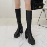 厚底 チャンキーヒール スタイリッシュ ロングブーツ 1848 | Shoes in Closet | 詳細画像4 