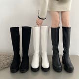 厚底 ヒールアップ プレーン ストレッチ ロングブーツ 1879 | Shoes in Closet | 詳細画像1